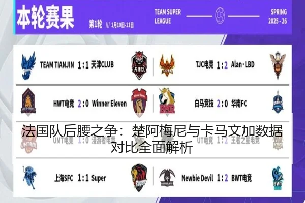 法国队后腰之争：楚阿梅尼与卡马文加数据对比全面解析
