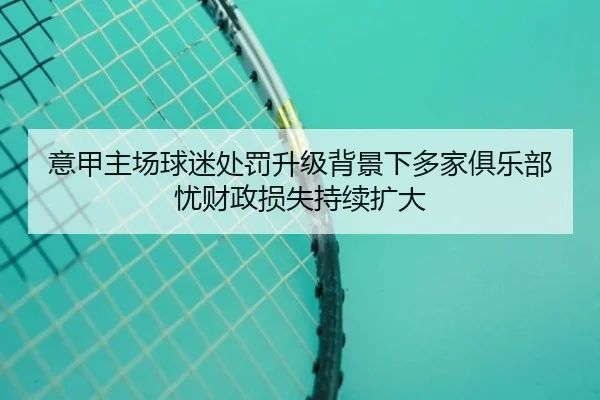 意甲主场球迷处罚升级背景下多家俱乐部忧财政损失持续扩大 | kaiyun